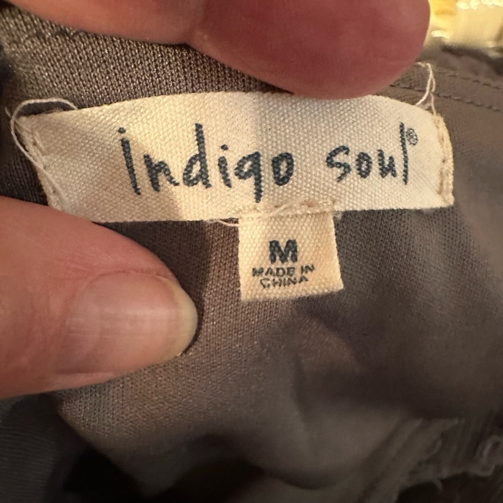 Indigo Soul Charcoal fuzzy Stitch Bo-Ho Stitch Mini Dress - Picture 9 of 12